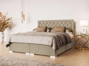 Leonique Polsterbett "SACY mit Matratze und Topper, in 2 Breiten (160 und 180 cm)", Boxspringbett mit Kopfteil, Bettkasten, Matratze (BFK/TFK) und Topper