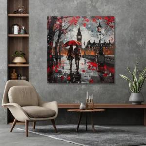 queence Leinwandbild "Ein Herbsttag in London", (1 St.), Premium-Leinwandstoff, Handarbeit aus Deutschland