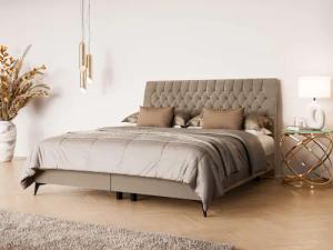 Leonique Polsterbett "SYDNEE mit Matratze und Topper, in 2 Breiten (160 und 180 cm)", Boxspringbett mit Kopfteil, Bettkasten, Matratze (BFK/TFK) und Topper