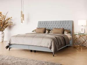Leonique Polsterbett "SYDNEE mit Matratze und Topper, in 2 Breiten (160 und 180 cm)", Boxspringbett mit Kopfteil, Bettkasten, Matratze (BFK/TFK) und Topper