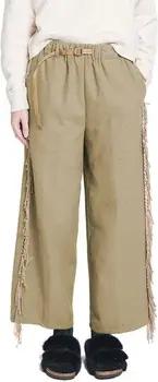 White Sand Hosen Hose Carol mit seitlichen Fransen beige