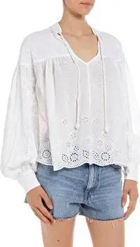 Replay Blusen Bluse mit Puffrmeln