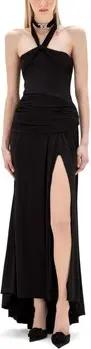 Blugirl Maxikleider Schwarzes drapiertes Jerseykleid