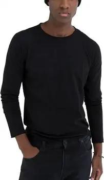 Replay  T-Shirts & Poloshirts Langrmliges T-Shirt mit regulrer Passform in Schwarz