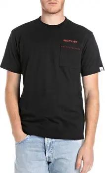 Replay  T-Shirts & Poloshirts T-Shirt mit Rundhalsausschnitt und Schriftzug