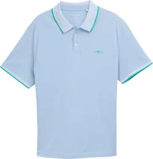 TOM TAILOR Herren Plus Size - Piqué Poloshirt mit Stretch, blau, Uni, Gr. 2XL