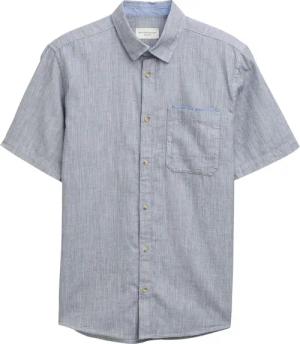 TOM TAILOR Herren Regular Fit Kurzarmhemd aus Baumwolle, blau, Meliert, Gr. XL