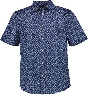 Tommy Hilfiger Herren Kurzarmhemd blau gemustert