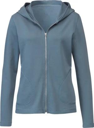 Kapuzensweatjacke aus reiner Bio-Baumwolle, taubenblau 36/38