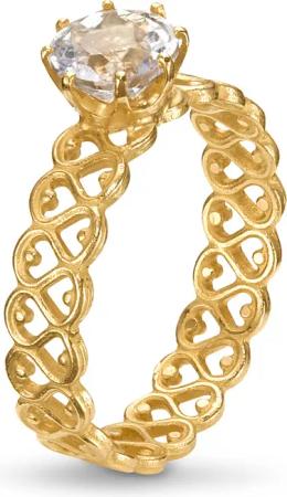 Ring „Bergkristall“, goldplattiert, goldplattiert 58