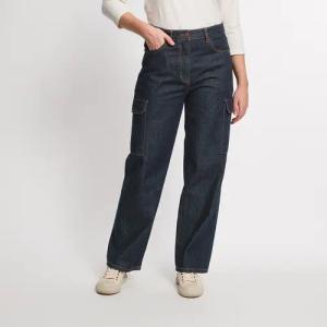 Cargo-Jeans aus reiner Bio-Baumwolle, darkblue 44