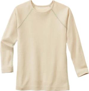 Langarmshirt aus Bio-Merinowolle und Bio-Seide, stein 110/116