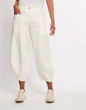 7/8-Leinenhose mit weitem Bein, kokos 42