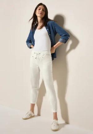 Cecil Damen Hose im Washed-Look in Weiß, Gr: S
