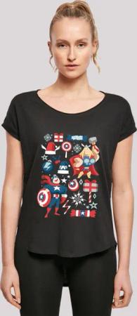 F4NT4STIC T-Shirt "Marvel Thor And Captain America Christmas Day", Damen,Premium Merch,Lang,Longshirt,Logo Print
