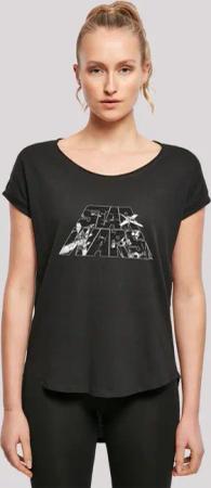 F4NT4STIC T-Shirt "Long Cut T-Shirt Star Wars Logo Space Sketch", Damen,Premium Merch,Lang,Longshirt,Bedruckt