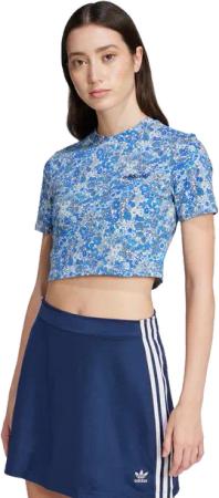 Adidas Originals X Liberty London Damen T-Shirts - Blau - Größe 34 - Baumwoll-Jersey