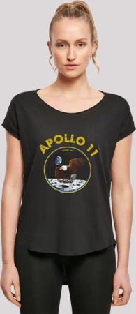 F4NT4STIC T-Shirt "Long Cut T-Shirt NASA Classic Mondlandung Black", Damen,Premium Merch,Lang,Longshirt,Bedruckt