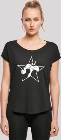 F4NT4STIC T-Shirt "Looney Tunes Sylvester Cartoon Stern", Damen,Premium Merch,Lang,Longshirt,Bedruckt