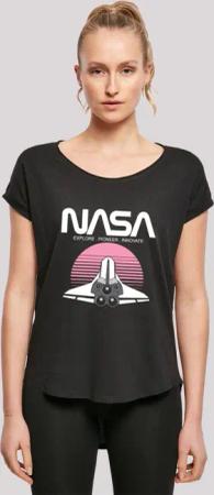 F4NT4STIC T-Shirt "Long Cut T-Shirt NASA Space Shuttle Sunset", Damen,Premium Merch,Lang,Longshirt,Bedruckt
