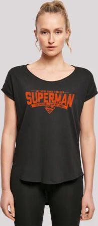 F4NT4STIC T-Shirt "Long Cut T-Shirt DC Comics Superman My Hero", Damen,Premium Merch,Lang,Longshirt,Bedruckt