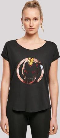 F4NT4STIC T-Shirt "Long Cut T-Shirt Marvel Iron Man Montage Symbol", Damen,Premium Merch,Lang,Longshirt,Logo Print