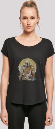 F4NT4STIC T-Shirt "Star Wars Mandalorian Distressed Warrior", Damen,Premium Merch,Lang,Longshirt,Bedruckt