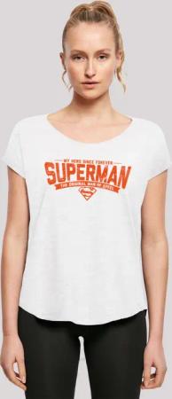 F4NT4STIC T-Shirt "Long Cut T-Shirt DC Comics Superman My Hero", Damen,Premium Merch,Lang,Longshirt,Bedruckt