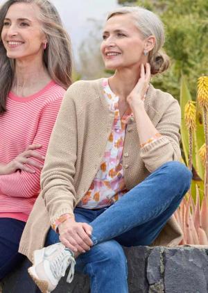 Strickjacke - beige - Gr. 22 von Goldner Fashion