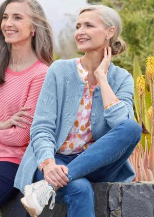 Strickjacke - hellblau - Gr. 22 von Goldner Fashion