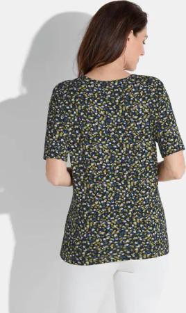 Shirt mit Tupfenmuster - marine / grün / gemustert - Gr. 38 von Goldner Fashion