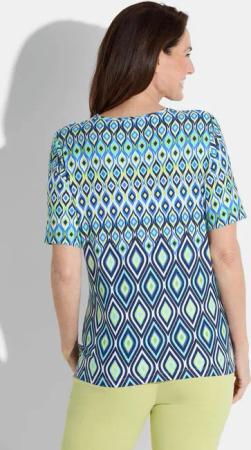 Jersey-Shirt mit Musterverlauf - blau / hellgrün / weiß / gemustert - Gr. 42 von Goldner Fashion