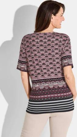 Shirt mit grafischem Alloverprint - altrosé / schwarz / cremeweiß / gemustert - Gr. 25 von Goldner Fashion