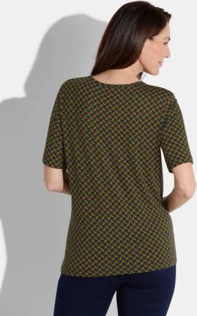 Shirt aus Viskose-Jersey - marine / honig / gemustert - Gr. 25 von Goldner Fashion