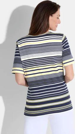 Shirt mit maritimen Streifen - gelb / marine / weiß / gemustert - Gr. 21 von Goldner Fashion