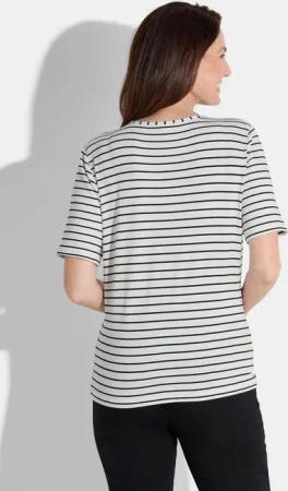 Ringelshirt im Marine-Look - weiß / schwarz / geringelt - Gr. 42 von Goldner Fashion