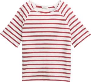 TOM TAILOR Damen Raglan T-Shirt mit Streifenmuster, weiß, Gemustert, Gr. XS