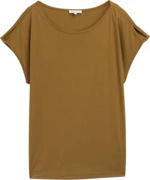 TOM TAILOR Damen T-Shirt mit Cut-Outs, grün, Uni, Gr. XXXL
