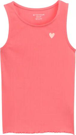 TOM TAILOR Mädchen Ripp Top mit Glitzer-Print, rosa, Uni, Gr. 92/98