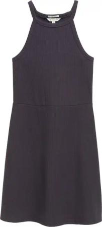TOM TAILOR Mädchen Mini-Kleid mit Rippstruktur, grau, Uni, Gr. 176
