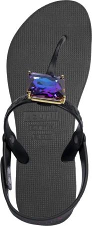 UZURII Slipper & Pantoletten - Zehentrenner Selena Diamond Blue - Gr. 35,5 (EU) - in Schwarz - für Damen