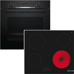BOSCH Backofen-Set EcoClean + Glaskeramik-Kochfeld TouchSelect rahmenlos autark 60cm NEU