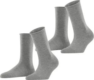 Esprit Socken Basic Pure (2-Paar) Rollbündchen, Feinstrick, meliert