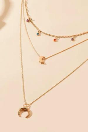 Boho Goldfarbenes Halsketten-Set