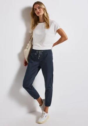 Street One Frauen Hose im Loose Fit in Blau, Gr: 46