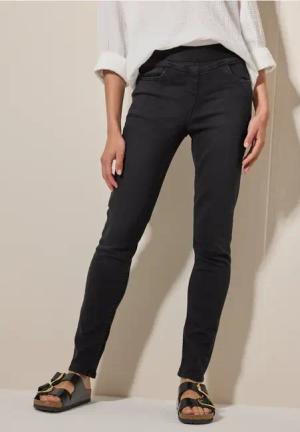 Cecil Damen Jeans im Used Look in Schwarz, Gr: 26