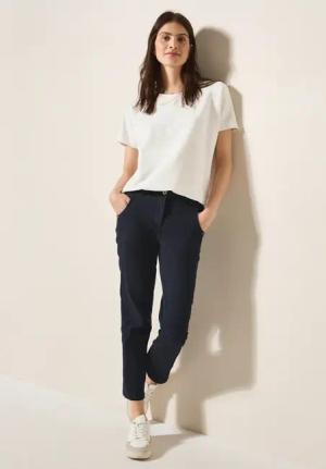 Cecil Damen Straight Leg Hose in Blau, Gr: 26
