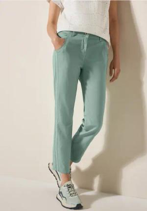 Cecil Damen Straight Leg Hose in Grün, Gr: 29