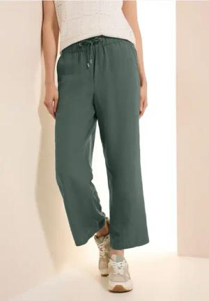 Cecil Damen Wide Leg Hose aus Leinenmix in Grün, Gr: M