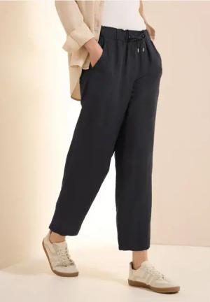 Cecil Damen Wide Leg Hose aus Leinenmix in Grau, Gr: S